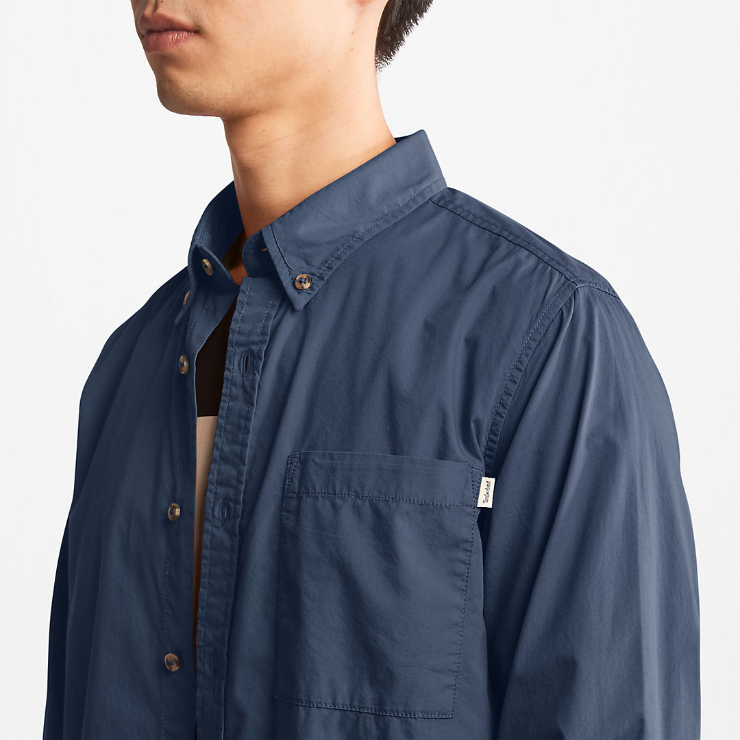 Mens Timberland Outdoor Heritage Washed Poplin Shirt for Men in Blue