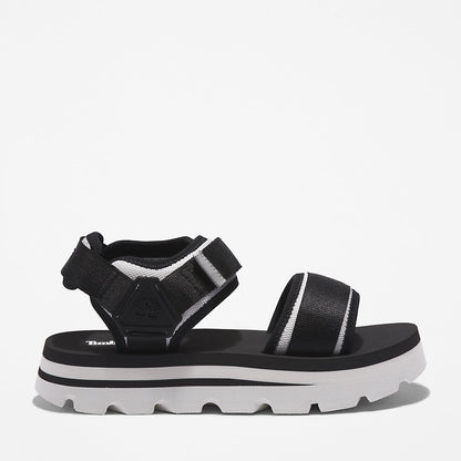 Womens Timberland Euro Swift Ankle-Strap Sandal for Women in Monochrome Black