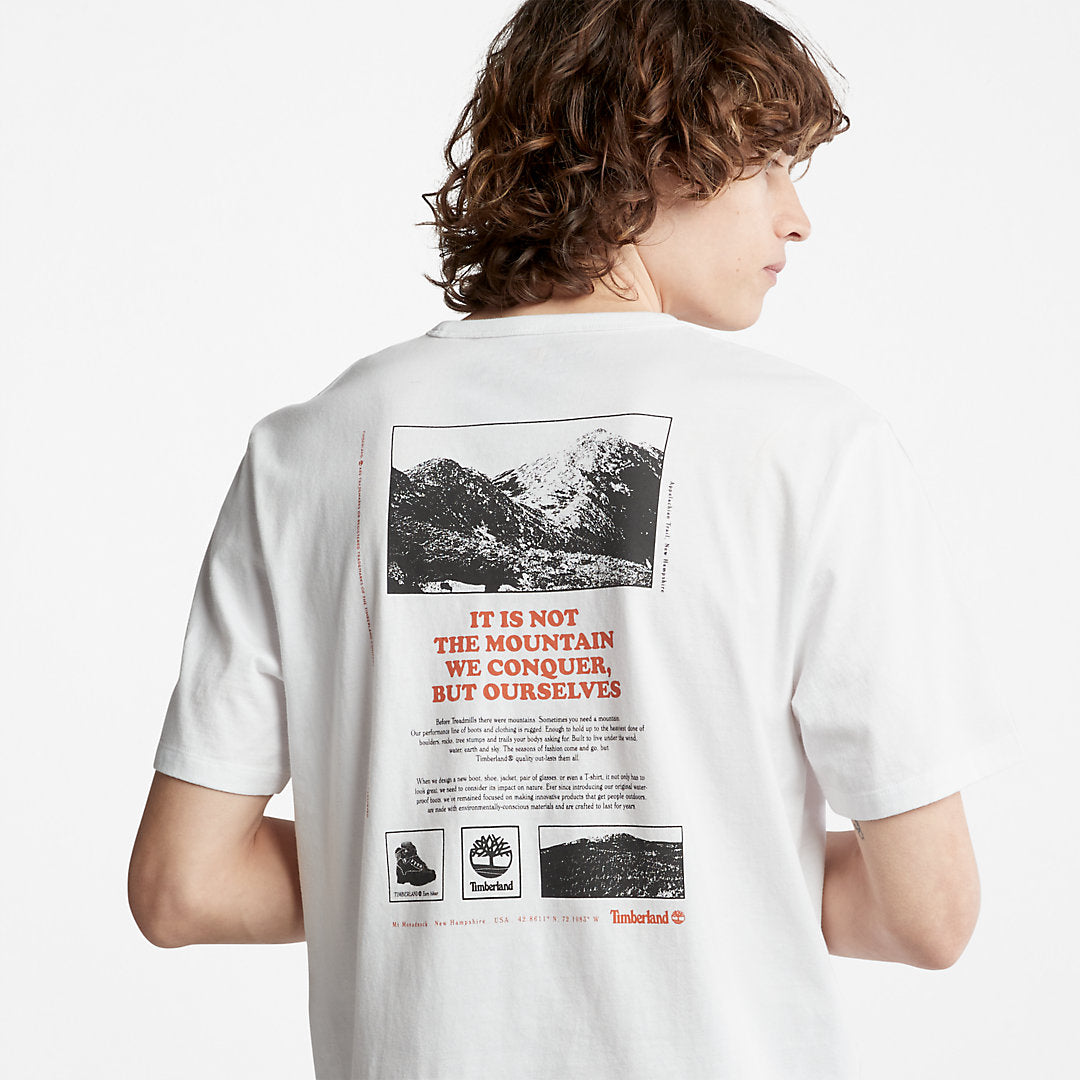 Mens Timberland Outdoor Heritage Boot-Logo T-Shirt for Men in White