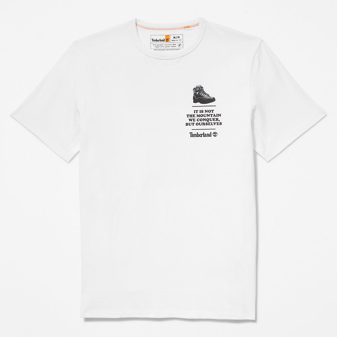 Mens Timberland Outdoor Heritage Boot-Logo T-Shirt for Men in White