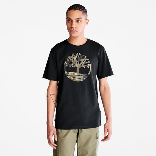 Mens Timberland Camo-Logo T-Shirt for Men in Black