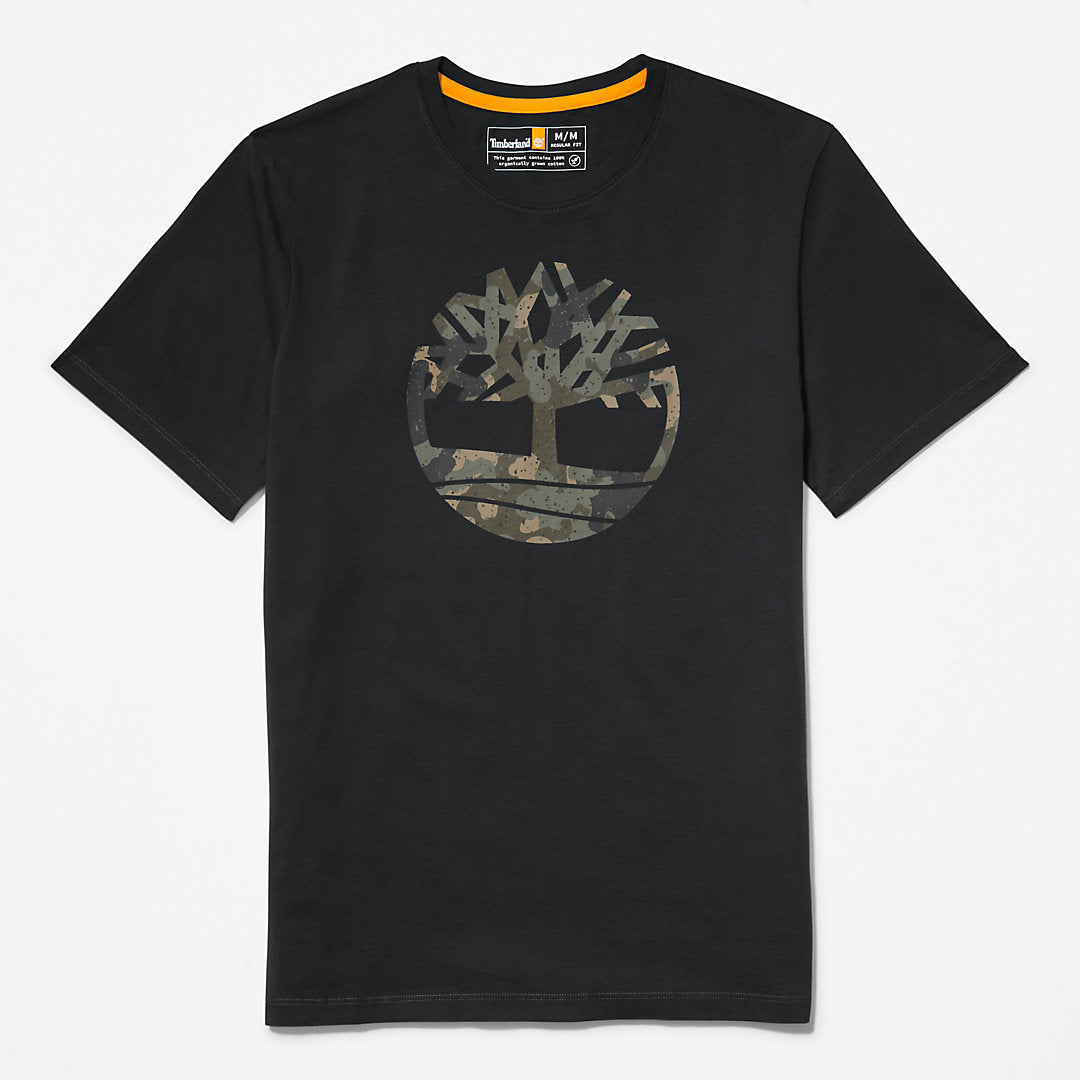 Mens Timberland Camo-Logo T-Shirt for Men in Black