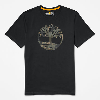Mens Timberland Camo-Logo T-Shirt for Men in Black