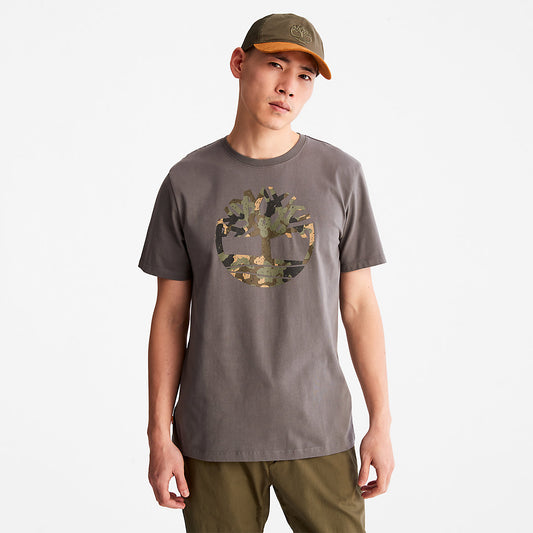Mens Timberland Camo-Logo T-Shirt for Men in Grey