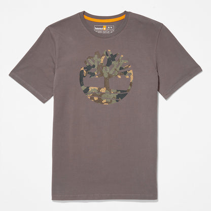 Mens Timberland Camo-Logo T-Shirt for Men in Grey