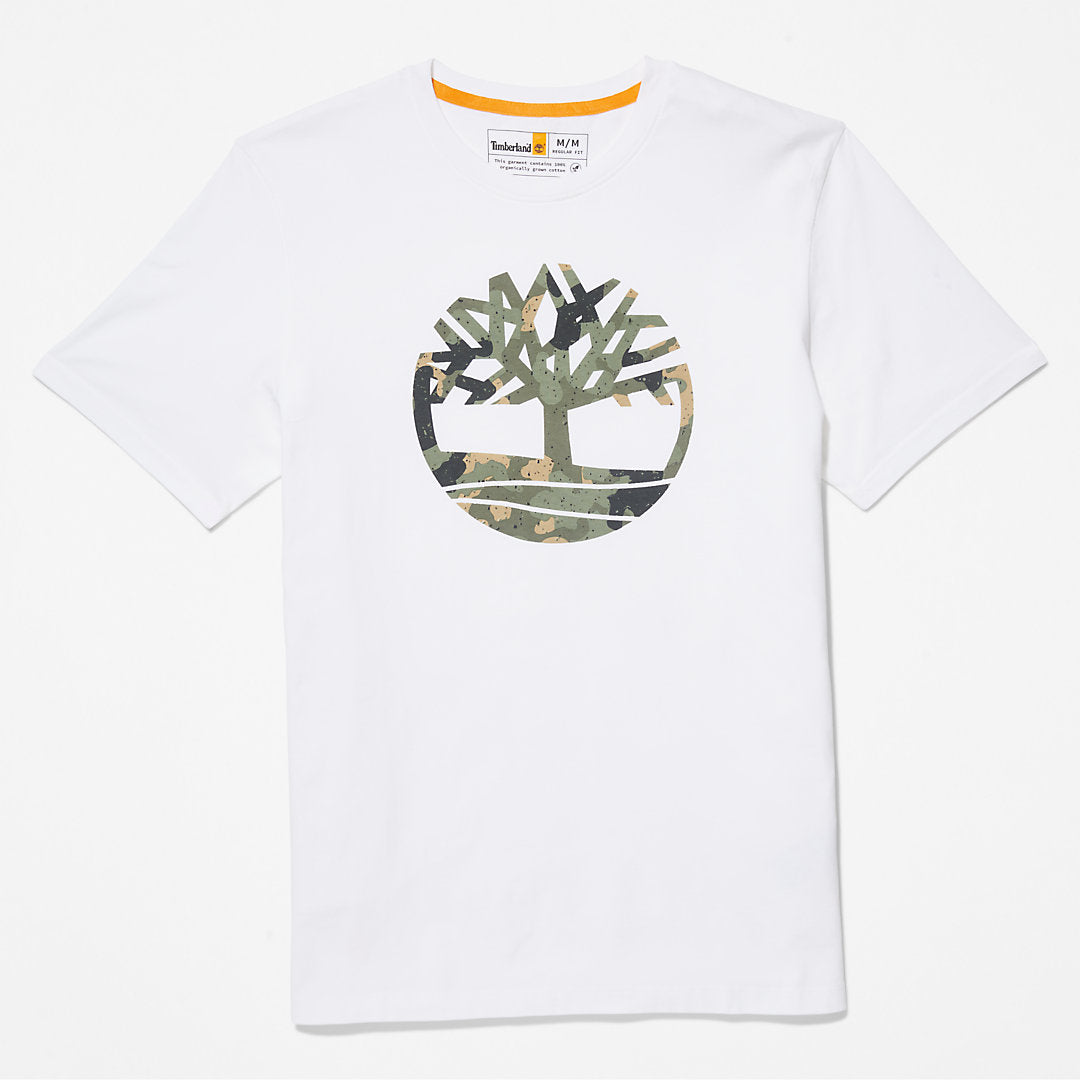 Mens Timberland Camo-Logo T-Shirt for Men in White