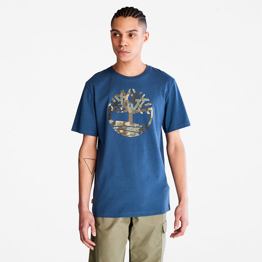 Mens Timberland Camo-Logo T-Shirt for Men in Blue