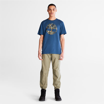 Mens Timberland Camo-Logo T-Shirt for Men in Blue