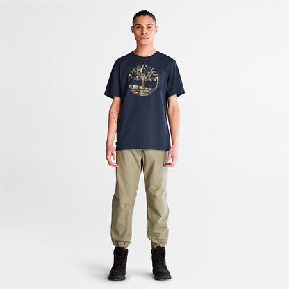 Mens Timberland Camo-Logo T-Shirt for Men in Navy
