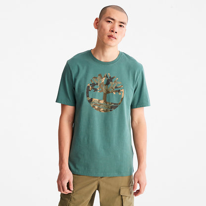 Mens Timberland Camo-Logo T-Shirt for Men in Light Green