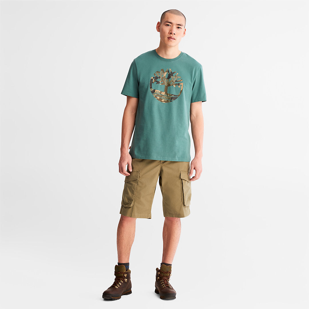 Mens Timberland Camo-Logo T-Shirt for Men in Light Green