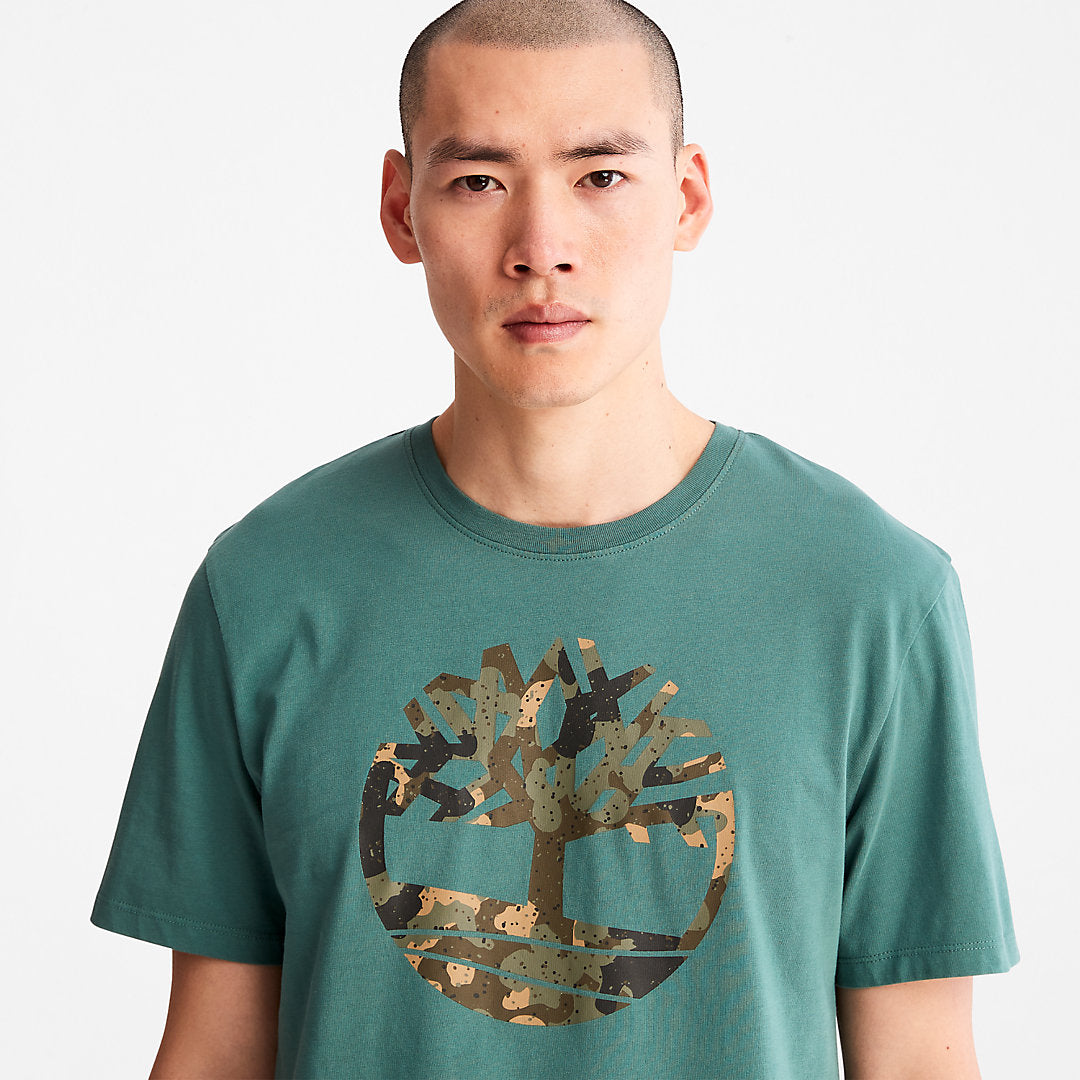 Mens Timberland Camo-Logo T-Shirt for Men in Light Green