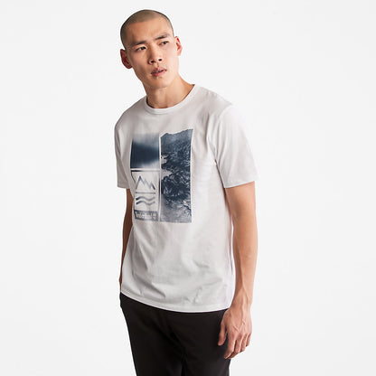 Mens Timberland Mountains-to-Rivers Print T-Shirt for Men in White