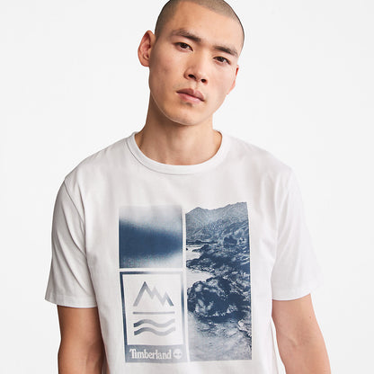 Mens Timberland Mountains-to-Rivers Print T-Shirt for Men in White
