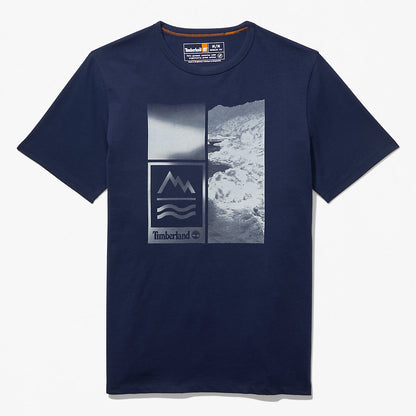 Mens Timberland Mountains-to-Rivers Print T-Shirt for Men in Blue