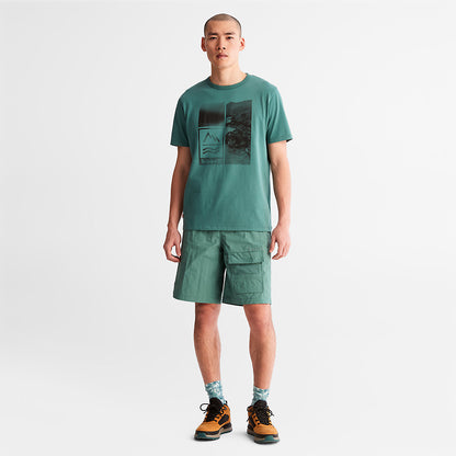 Mens Timberland Mountains-to-Rivers Print T-Shirt for Men in Green