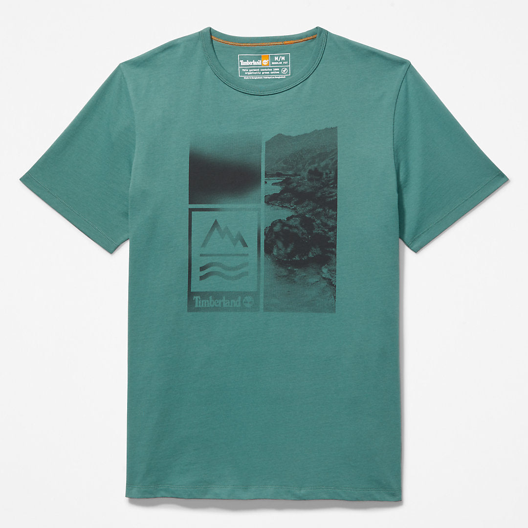 Mens Timberland Mountains-to-Rivers Print T-Shirt for Men in Green