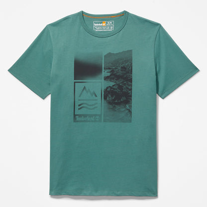 Mens Timberland Mountains-to-Rivers Print T-Shirt for Men in Green