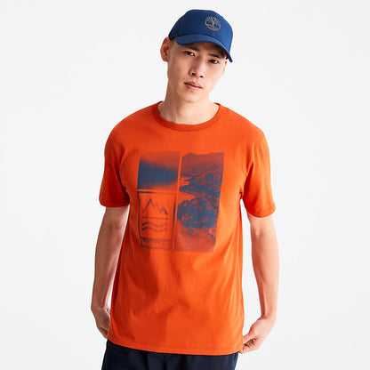 Mens Timberland Mountains-to-Rivers Print T-Shirt for Men in Orange