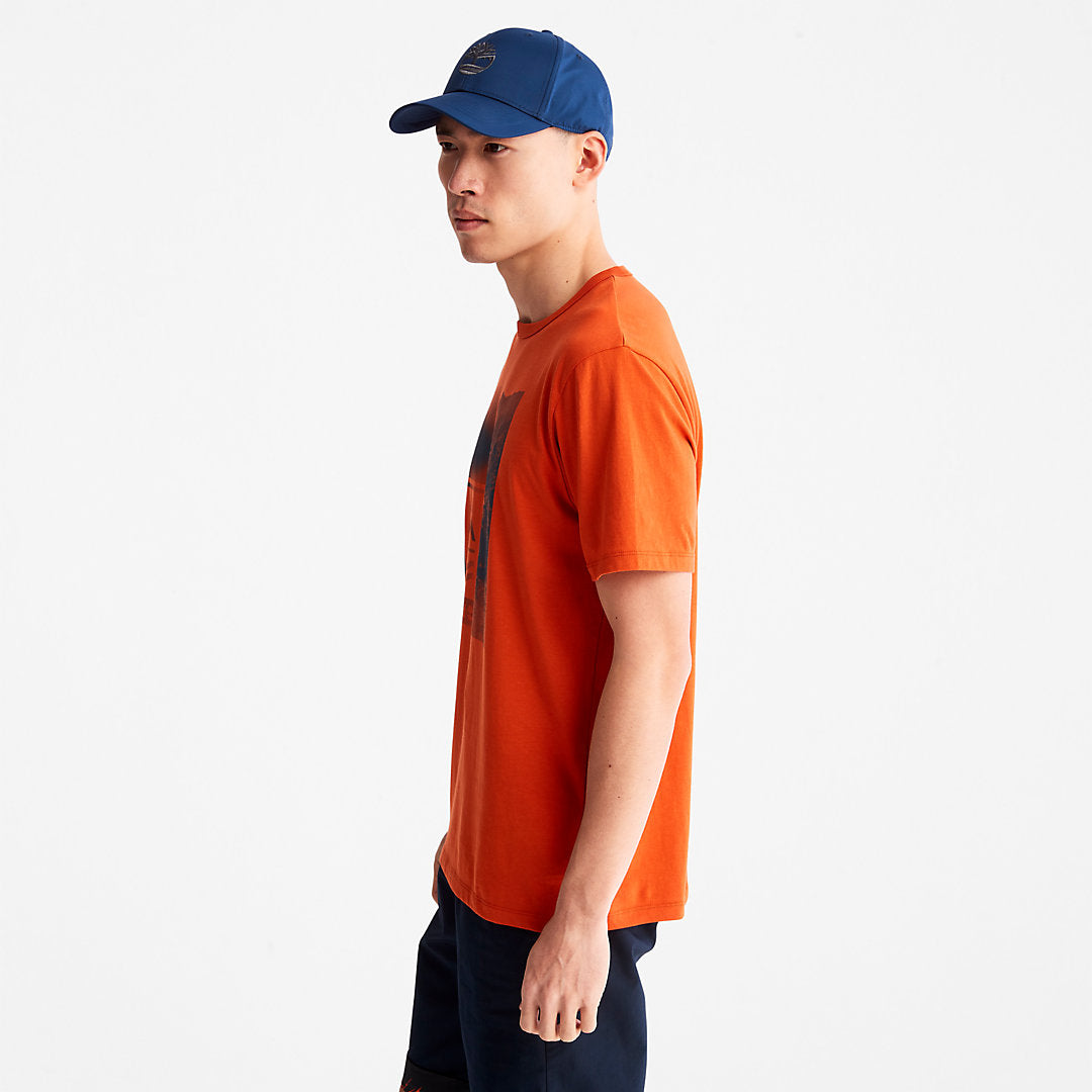 Mens Timberland Mountains-to-Rivers Print T-Shirt for Men in Orange