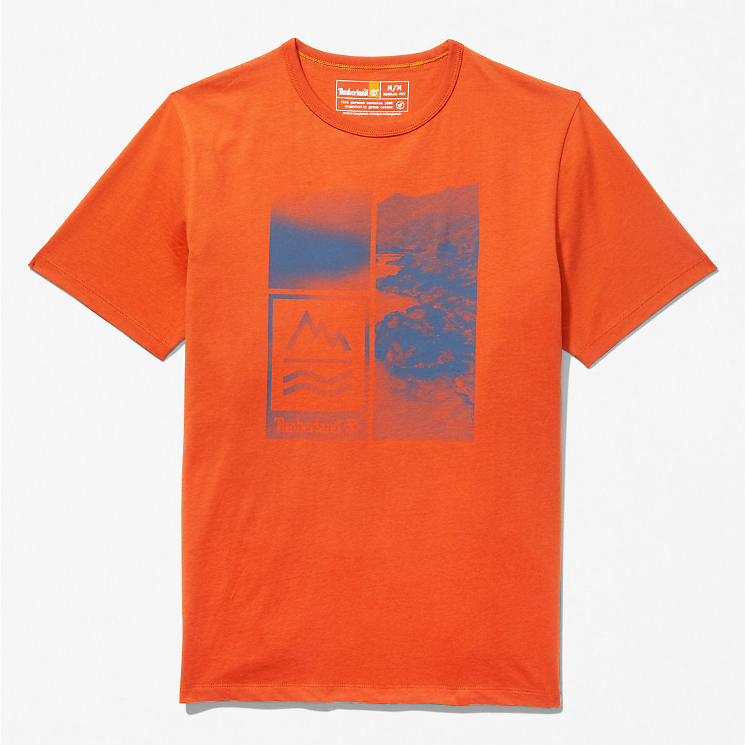Mens Timberland Mountains-to-Rivers Print T-Shirt for Men in Orange