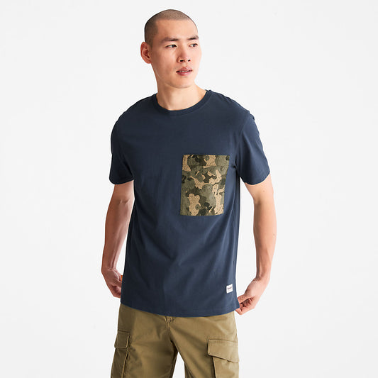 Mens Timberland Outdoor Heritage Camo-Pocket T-Shirt for Men in Navy