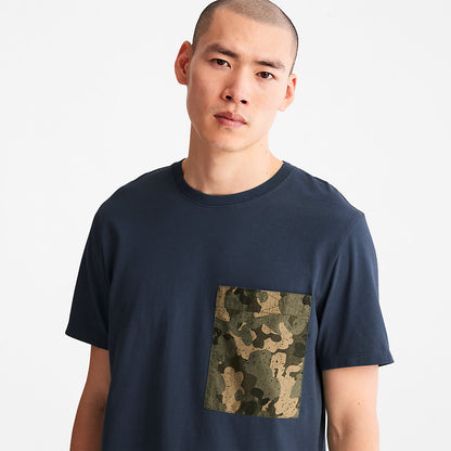 Mens Timberland Outdoor Heritage Camo-Pocket T-Shirt for Men in Navy