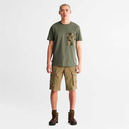 Mens Timberland Outdoor Heritage Camo-Pocket T-Shirt for Men in Dark Green
