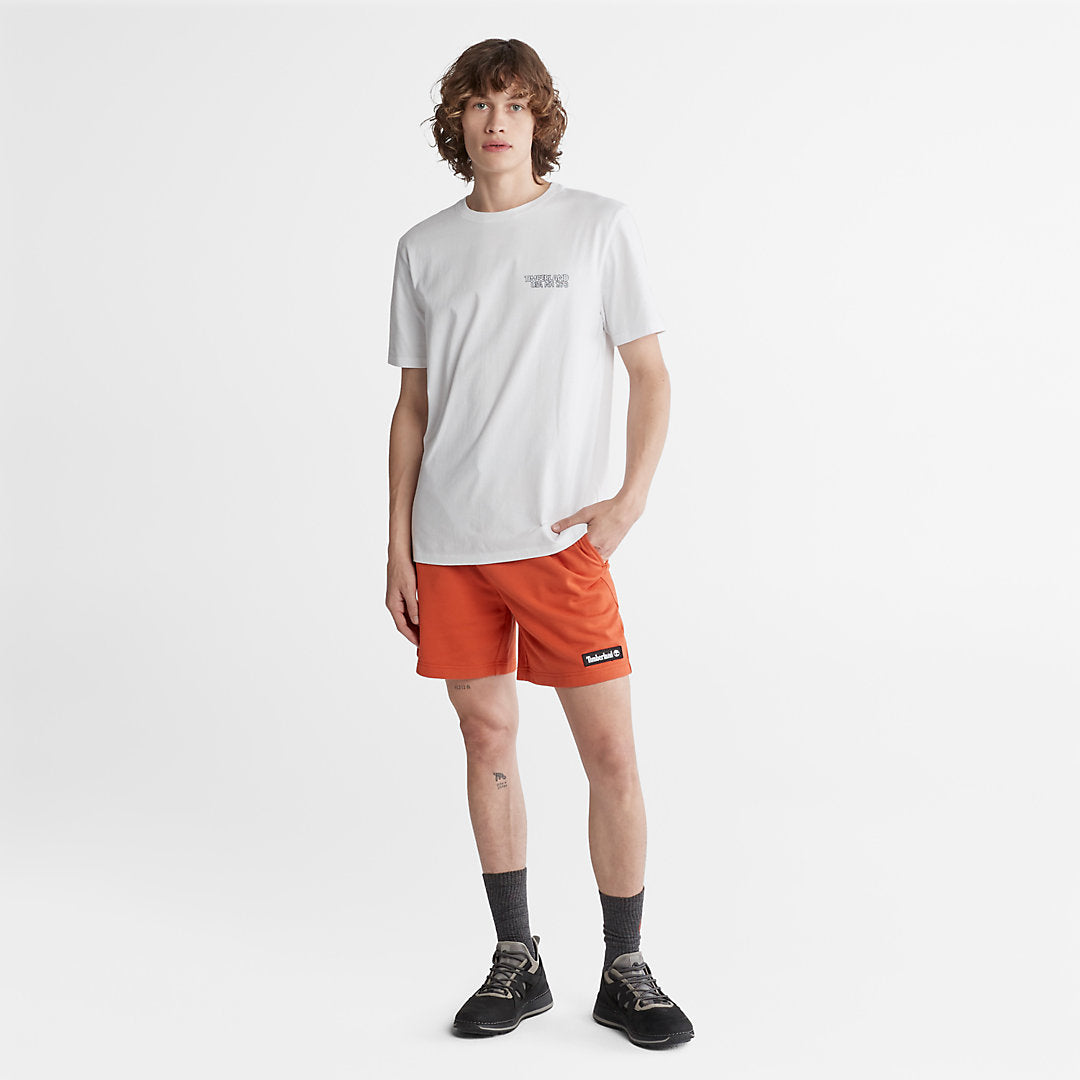 Mens Timberland Outdoor Heritage Stacked-Logo T-Shirt for Men in White