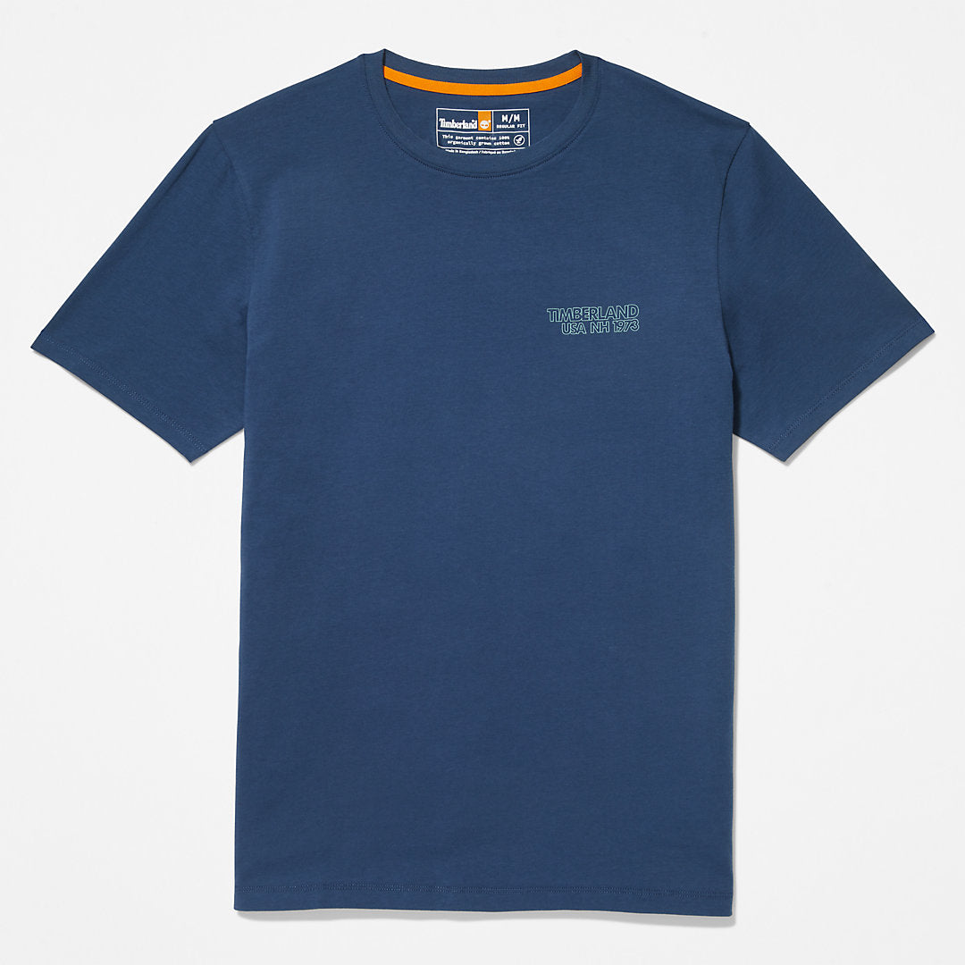 Mens Timberland Outdoor Heritage Stacked-Logo T-Shirt for Men in Blue