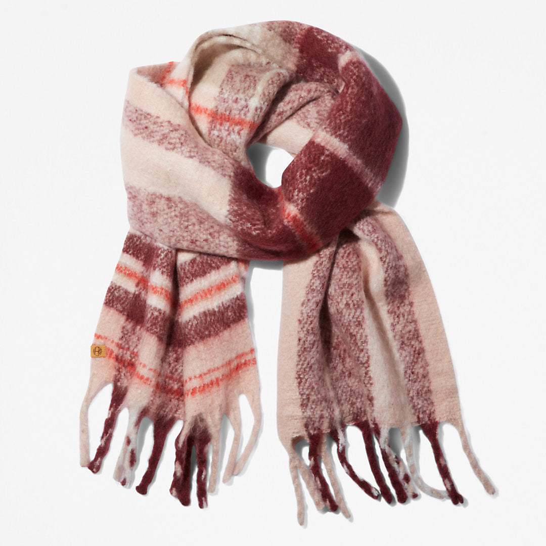 Womens Timberland Check Blanket Scarf for Women in Light Pink