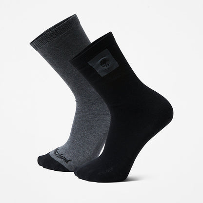 Mens Timberland 2-Pack Crew Socks for Men in Black