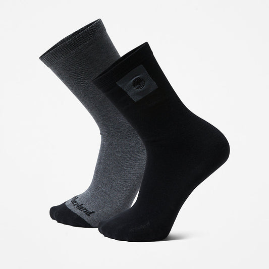 Mens Timberland 2-Pack Crew Socks for Men in Black