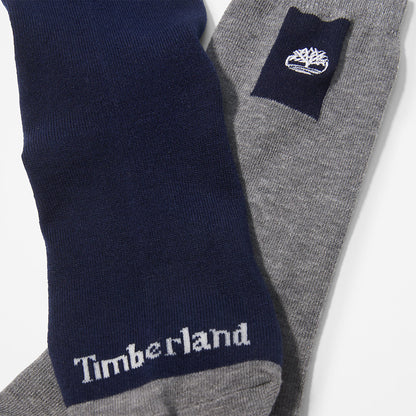Mens Timberland 2-Pack Crew Socks for Men in Grey