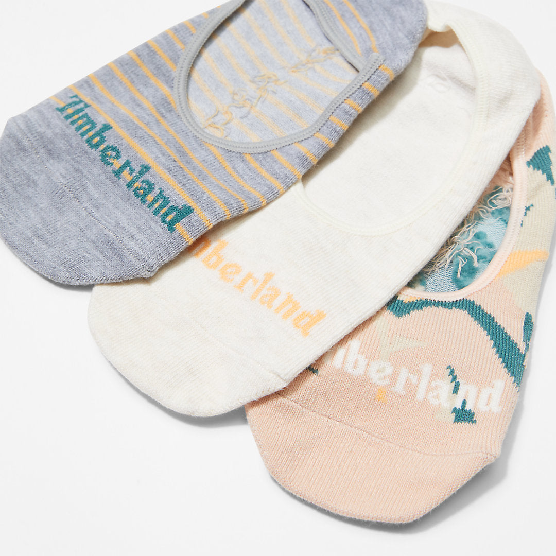 Womens Timberland 3-Pack Tropics No-show Socks for Women in Pink
