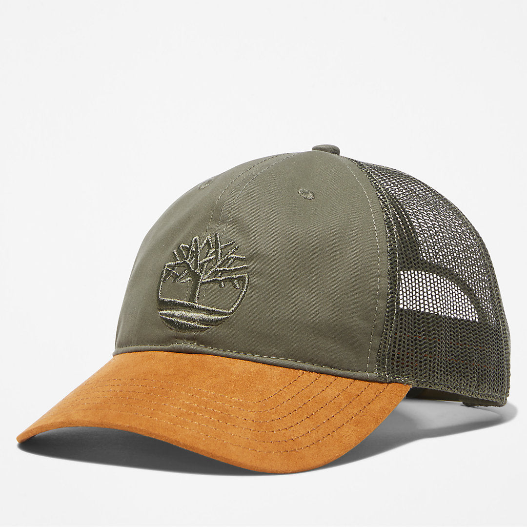 Mens Timberland Trucker Hat with a Faux-suede Brim for Men in Green