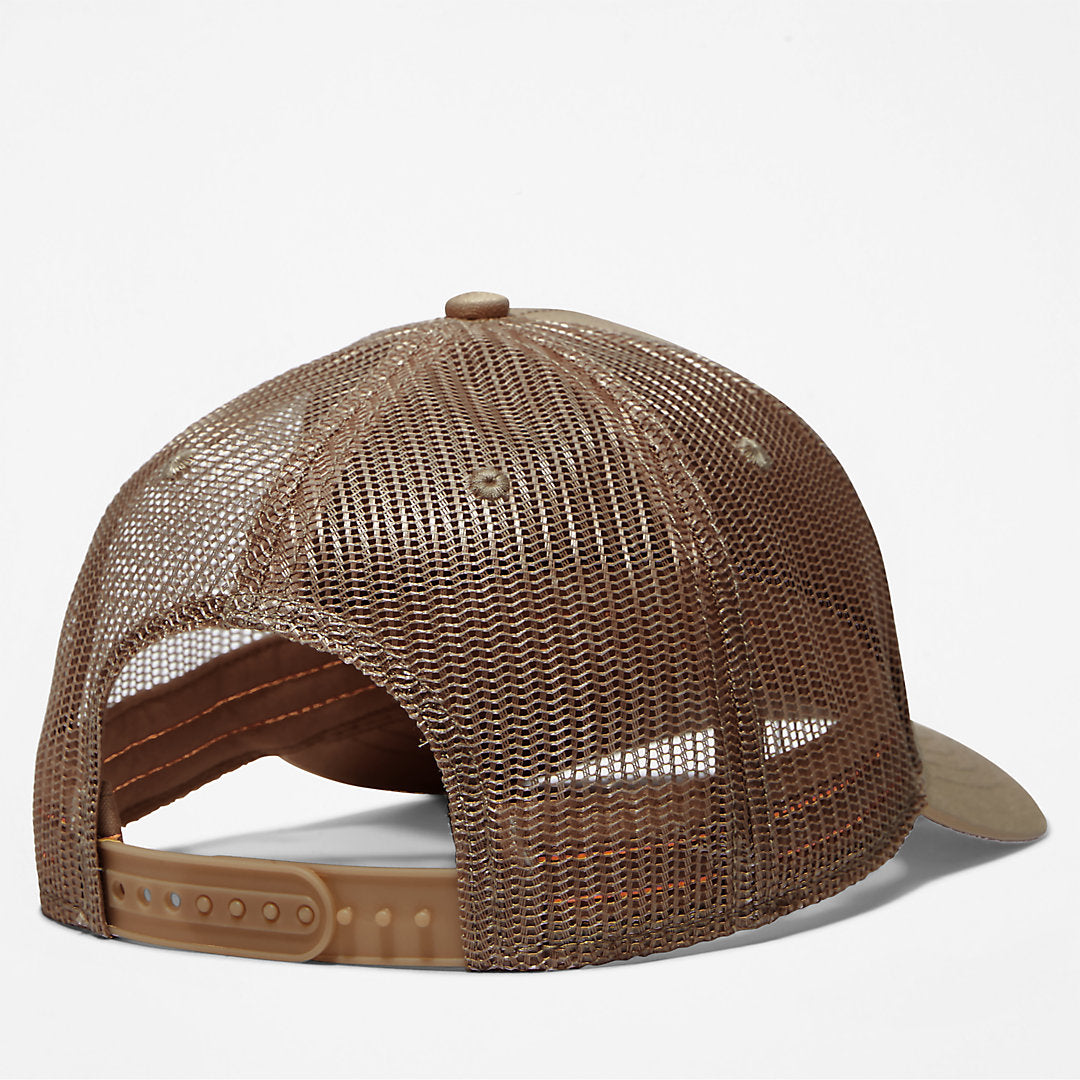 Mens Timberland Camping Patch Trucker Hat for Men in Beige