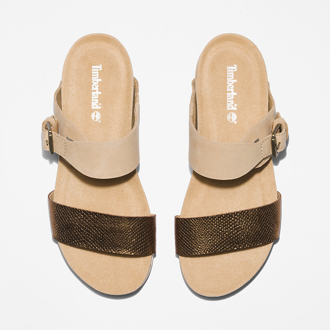 Womens Timberland Malibu Waves Slide Sandal for Women in Beige