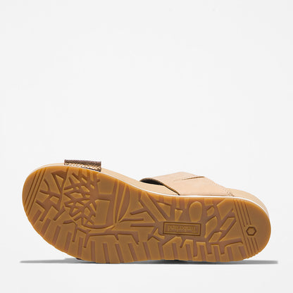 Womens Timberland Malibu Waves Slide Sandal for Women in Beige