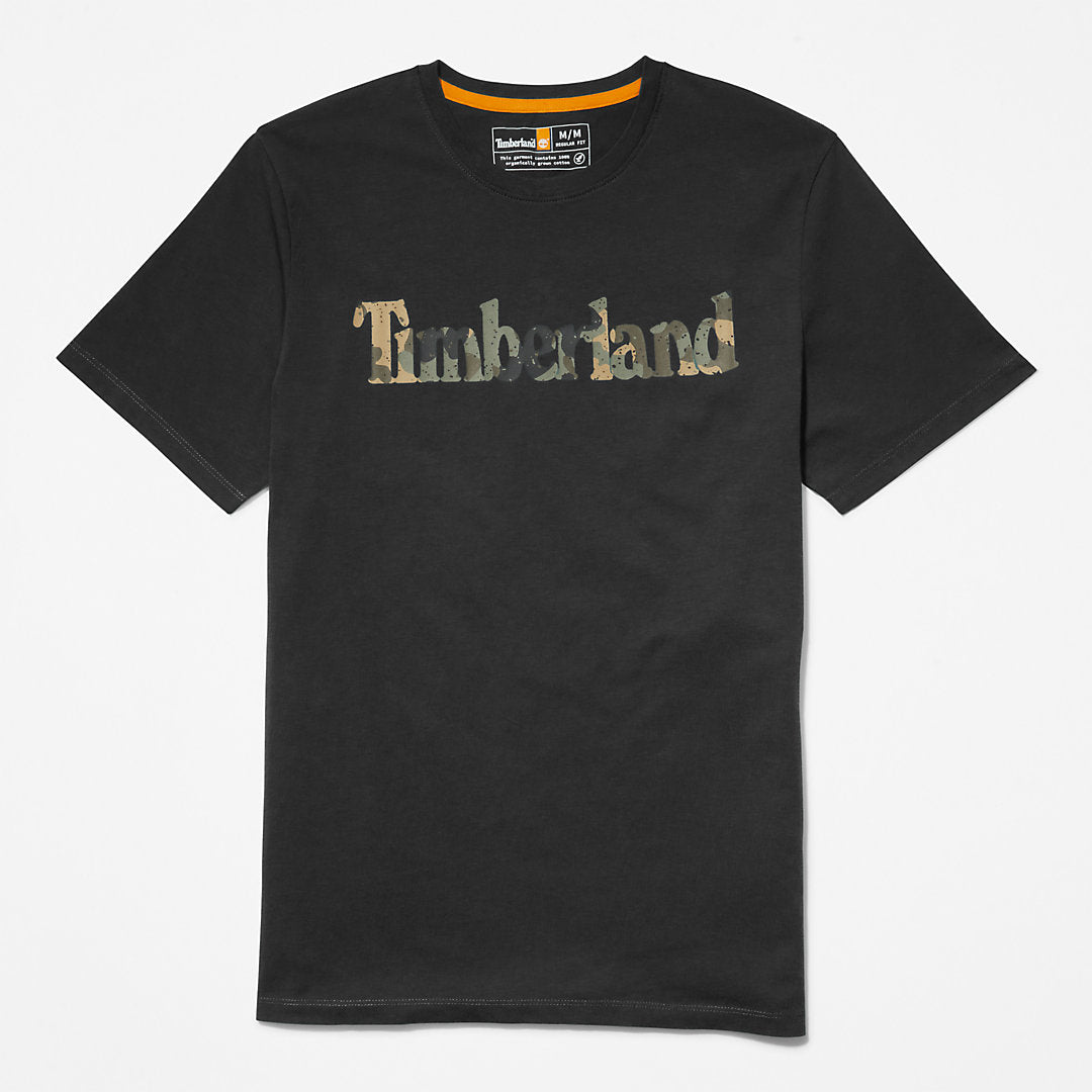 Mens Timberland Camo-Logo T-Shirt for Men in Black