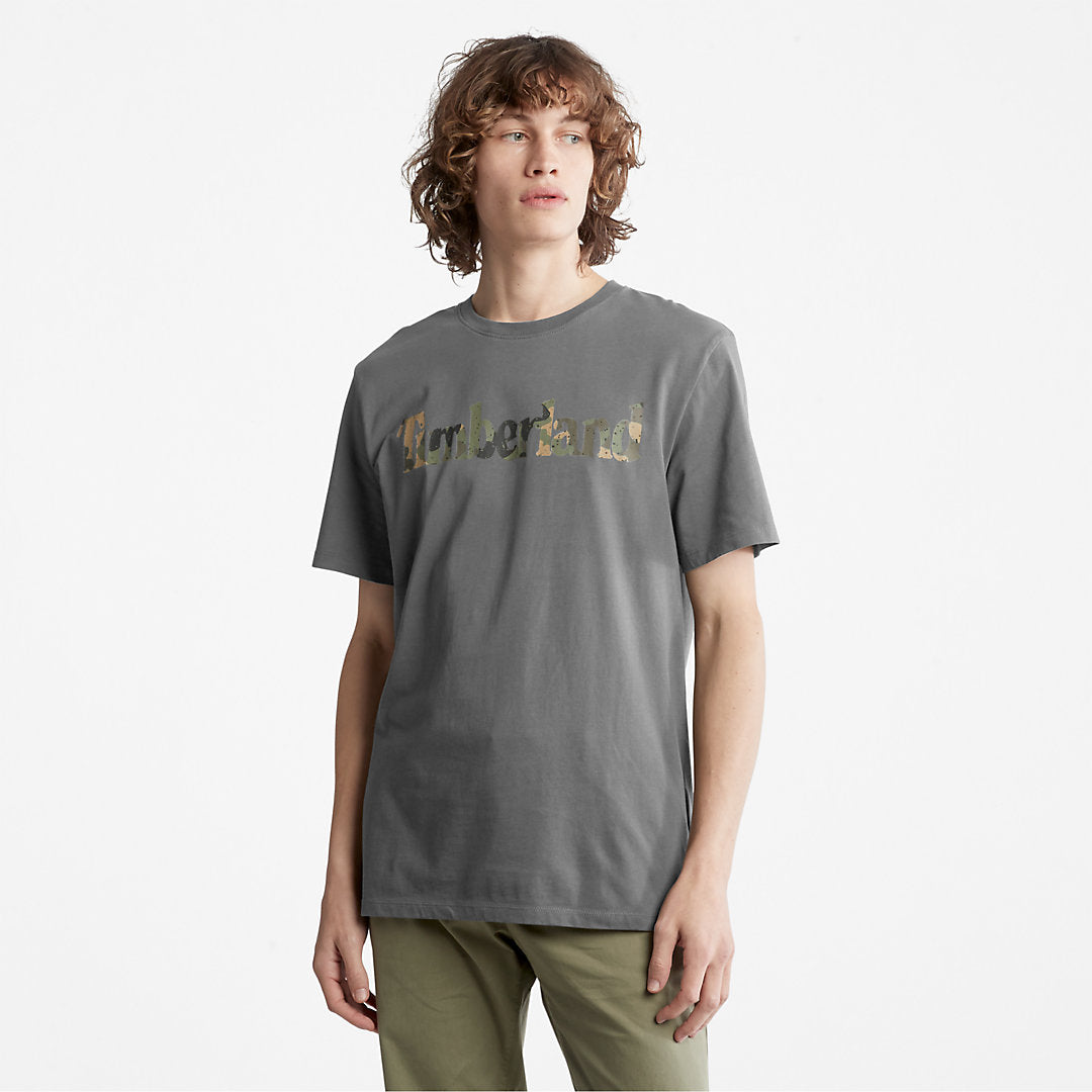 Mens Timberland Camo-Logo T-Shirt for Men in Grey