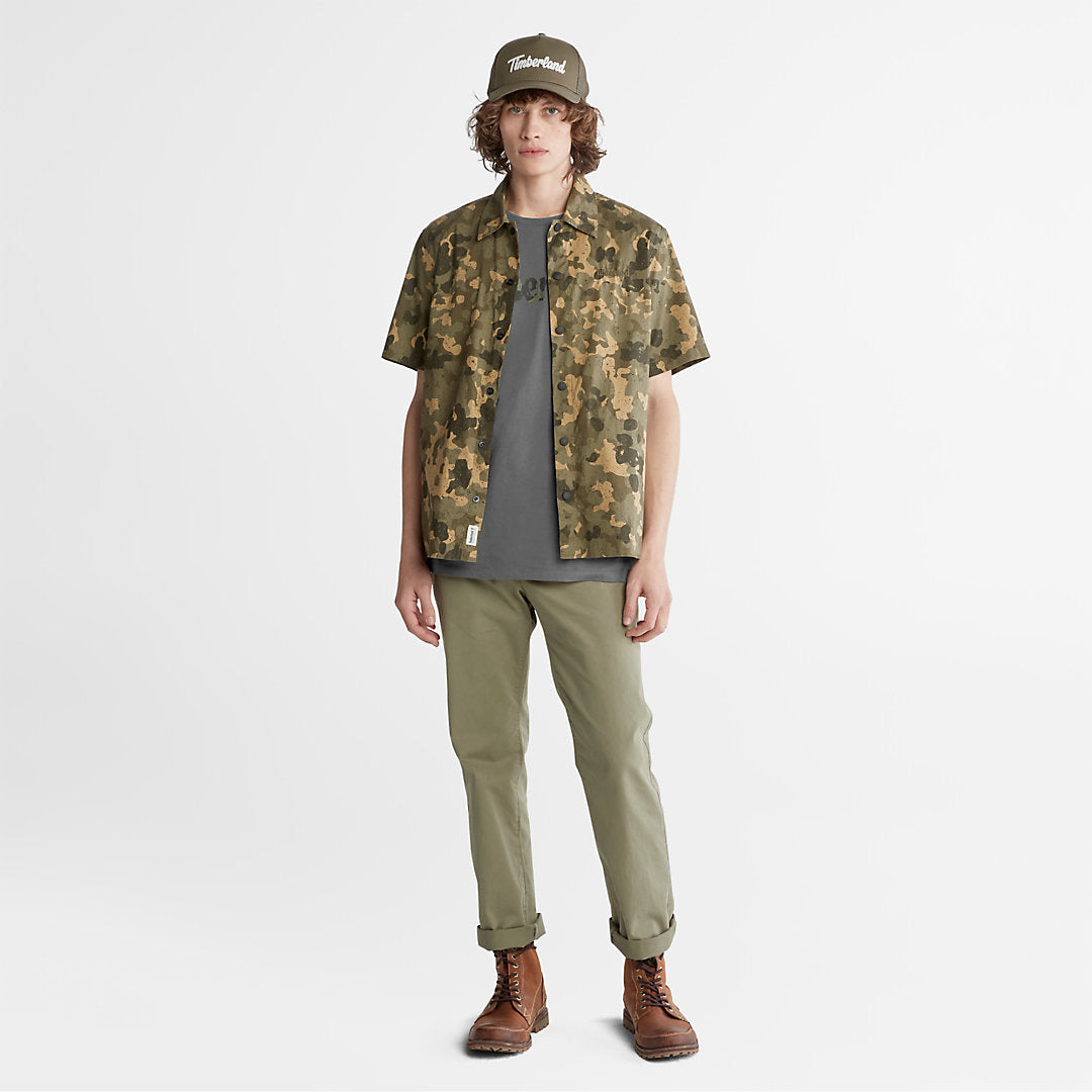 Mens Timberland Camo-Logo T-Shirt for Men in Grey