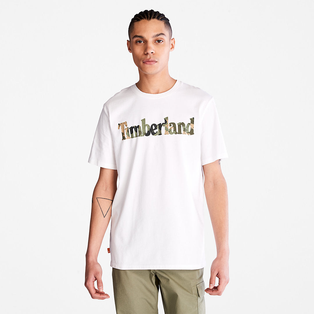 Mens Timberland Camo-Logo T-Shirt for Men in White