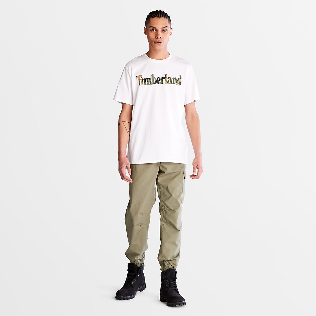 Mens Timberland Camo-Logo T-Shirt for Men in White