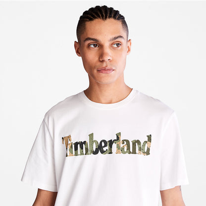 Mens Timberland Camo-Logo T-Shirt for Men in White
