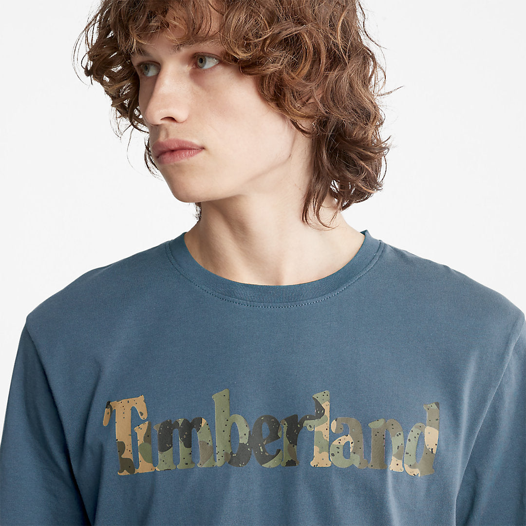Mens Timberland Camo-Logo T-Shirt for Men in Blue