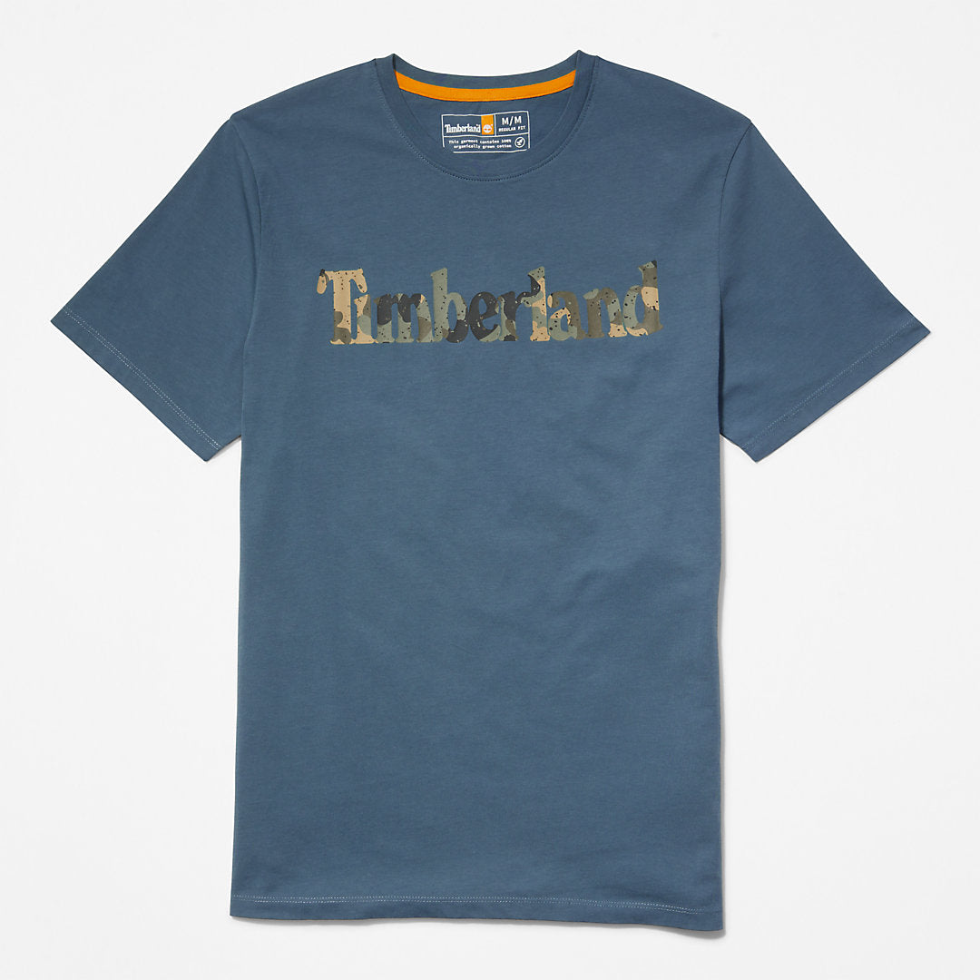 Mens Timberland Camo-Logo T-Shirt for Men in Blue