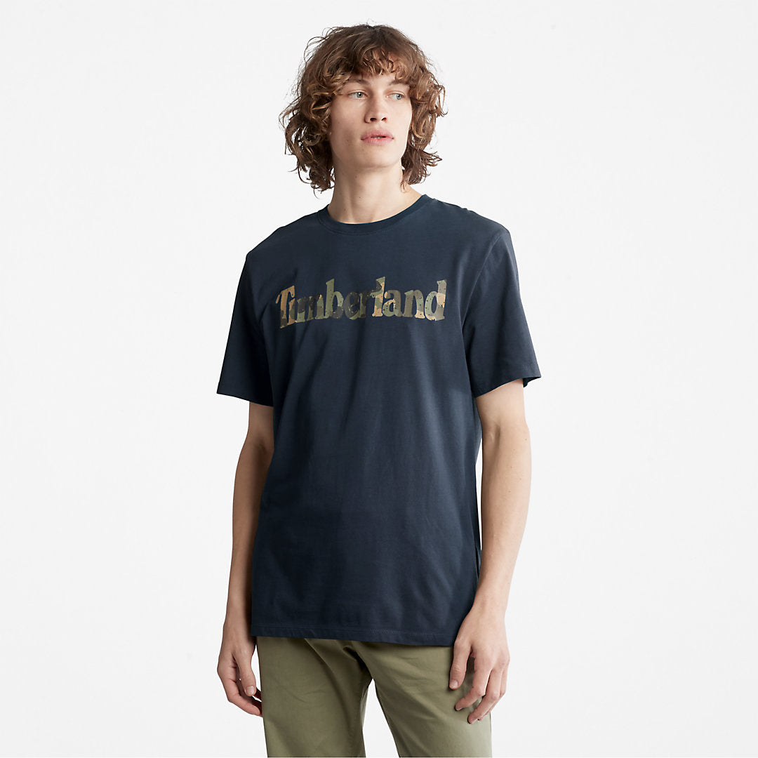 Mens Timberland Camo-Logo T-Shirt for Men in Navy