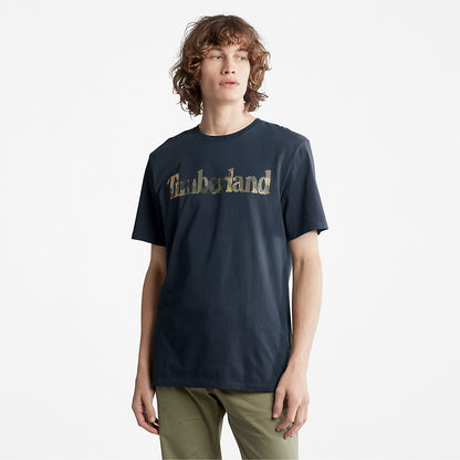 Mens Timberland Camo-Logo T-Shirt for Men in Navy