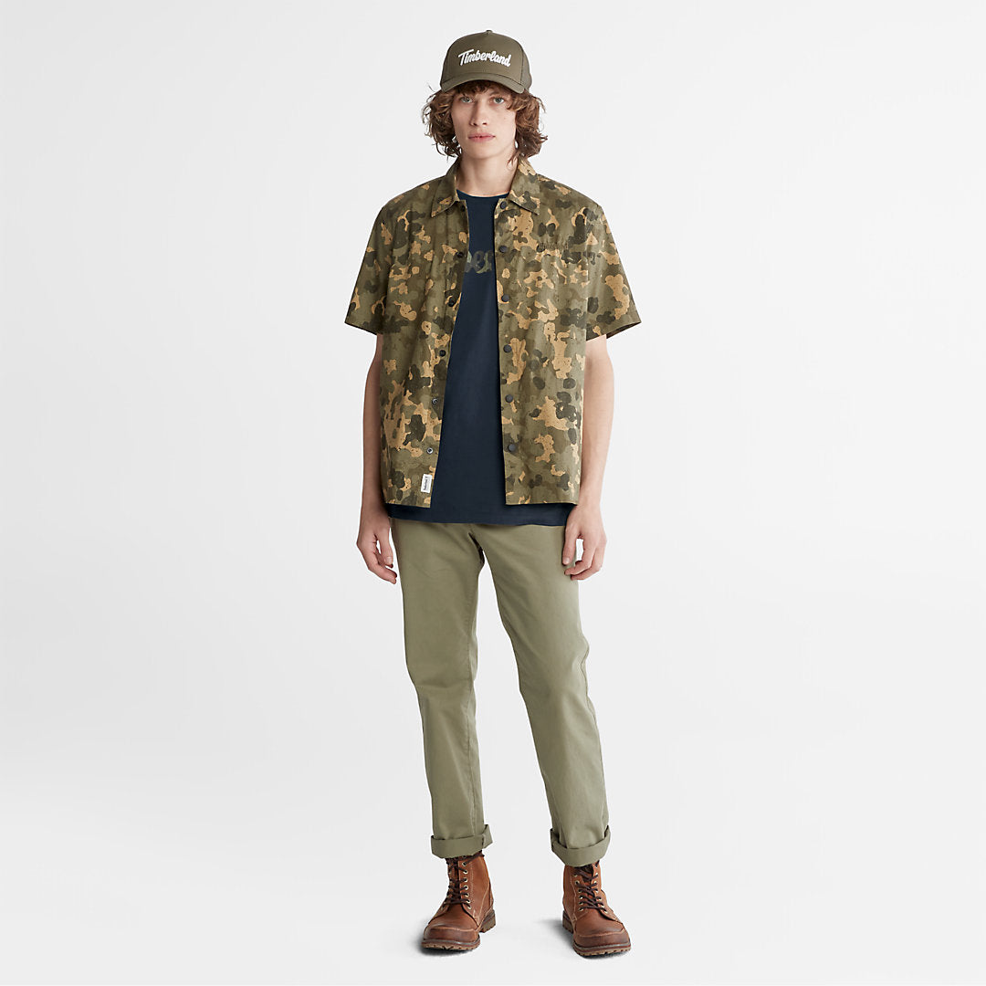 Mens Timberland Camo-Logo T-Shirt for Men in Navy